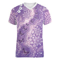 Australia Epilepsy Awareness Women V-Neck T-Shirt Purple Butterflies Aboriginal