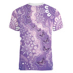 Australia Epilepsy Awareness Women V-Neck T-Shirt Purple Butterflies Aboriginal