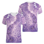 Australia Epilepsy Awareness Women V-Neck T-Shirt Purple Butterflies Aboriginal