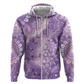 Australia Epilepsy Awareness Zip Hoodie Purple Butterflies Aboriginal