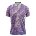 Australia Epilepsy Awareness Zipper Polo Shirt Purple Butterflies Aboriginal