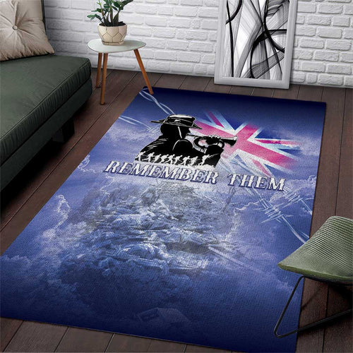 Australia ANZAC Day Area Rug Battle Of Passchendaele Remember Them