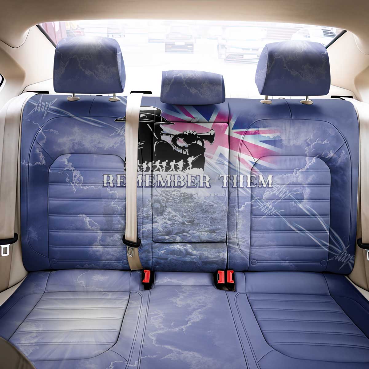 Australia ANZAC Day Back Car Seat Cover Battle Of Passchendaele Remember Them