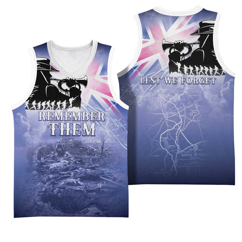Australia ANZAC Day Basketball Jersey Battle Of Passchendaele Remember Them