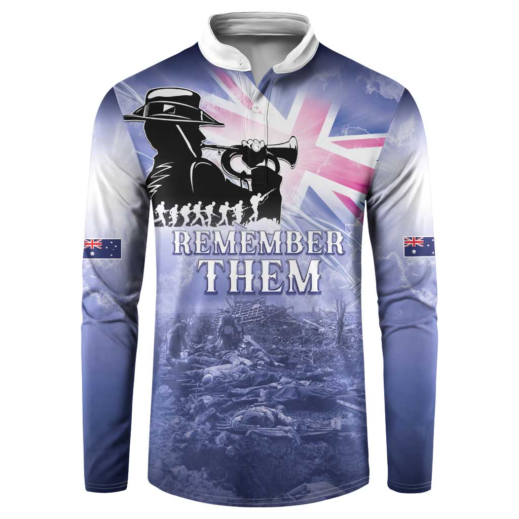 Australia ANZAC Day Button Sweatshirt Battle Of Passchendaele Remember Them