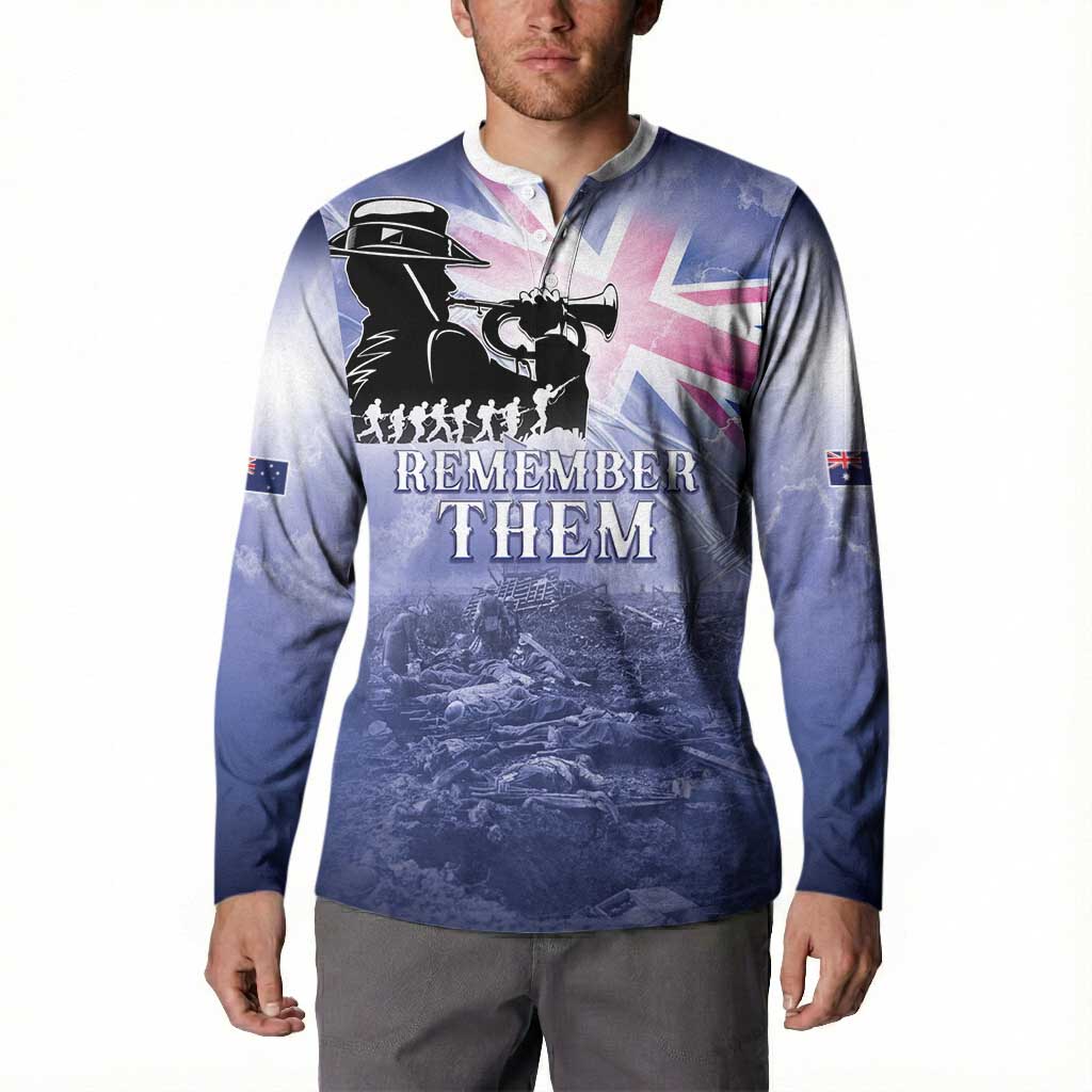 Australia ANZAC Day Button Sweatshirt Battle Of Passchendaele Remember Them