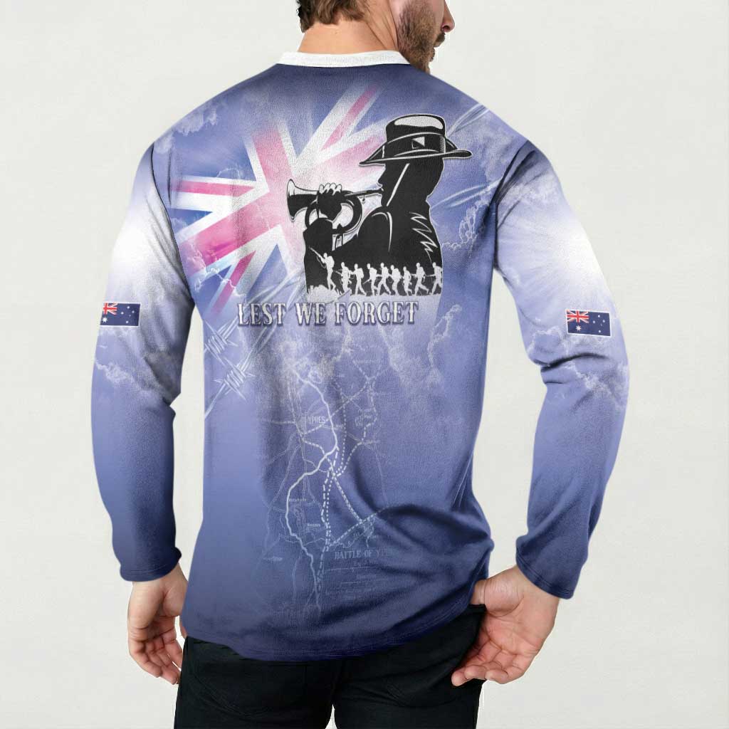 Australia ANZAC Day Button Sweatshirt Battle Of Passchendaele Remember Them