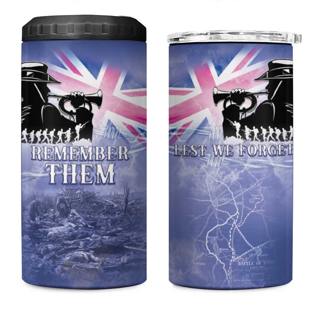 Australia ANZAC Day 4 in 1 Can Cooler Tumbler Battle Of Passchendaele Remember Them