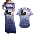 Australia ANZAC Day Couples Matching Off Shoulder Maxi Dress and Hawaiian Shirt Battle Of Passchendaele Remember Them