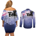 Australia ANZAC Day Couples Matching Off Shoulder Short Dress and Long Sleeve Button Shirt Battle Of Passchendaele Remember Them