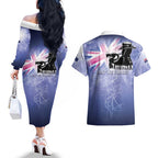 Australia ANZAC Day Couples Matching Off The Shoulder Long Sleeve Dress and Hawaiian Shirt Battle Of Passchendaele Remember Them
