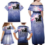 Australia ANZAC Day Family Matching Off Shoulder Maxi Dress and Hawaiian Shirt Battle Of Passchendaele Remember Them