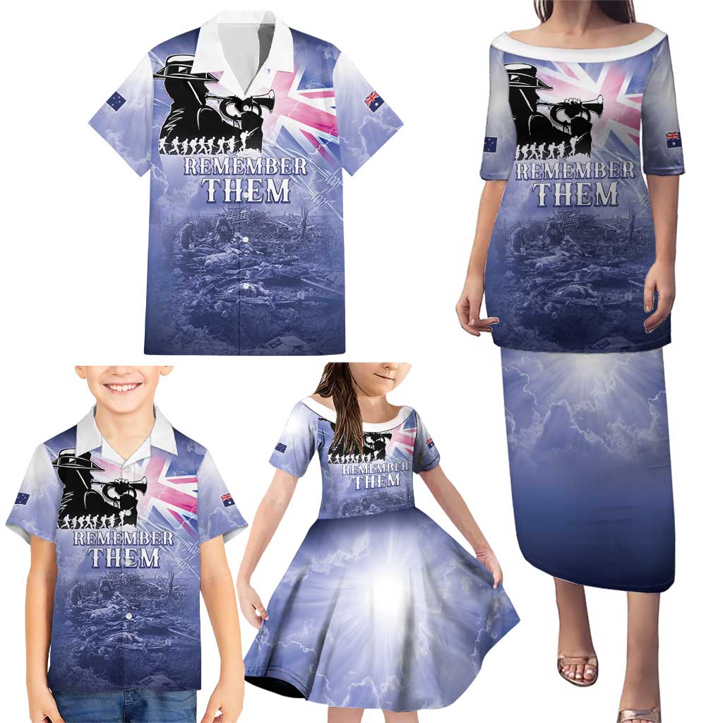 Australia ANZAC Day Family Matching Puletasi and Hawaiian Shirt Battle Of Passchendaele Remember Them
