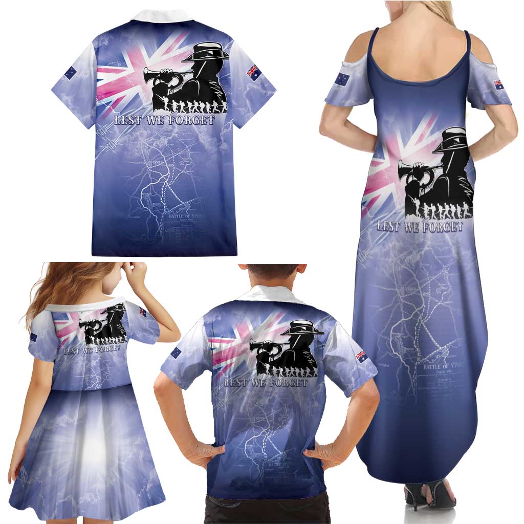 Australia ANZAC Day Family Matching Summer Maxi Dress and Hawaiian Shirt Battle Of Passchendaele Remember Them