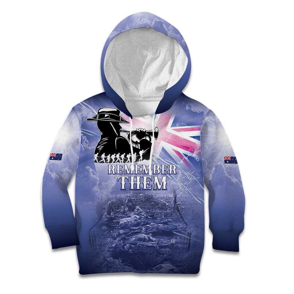 Australia ANZAC Day Kid Hoodie Battle Of Passchendaele Remember Them