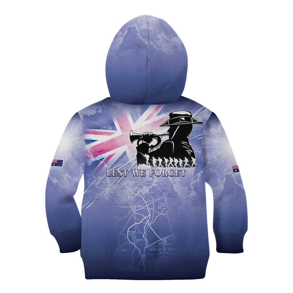 Australia ANZAC Day Kid Hoodie Battle Of Passchendaele Remember Them