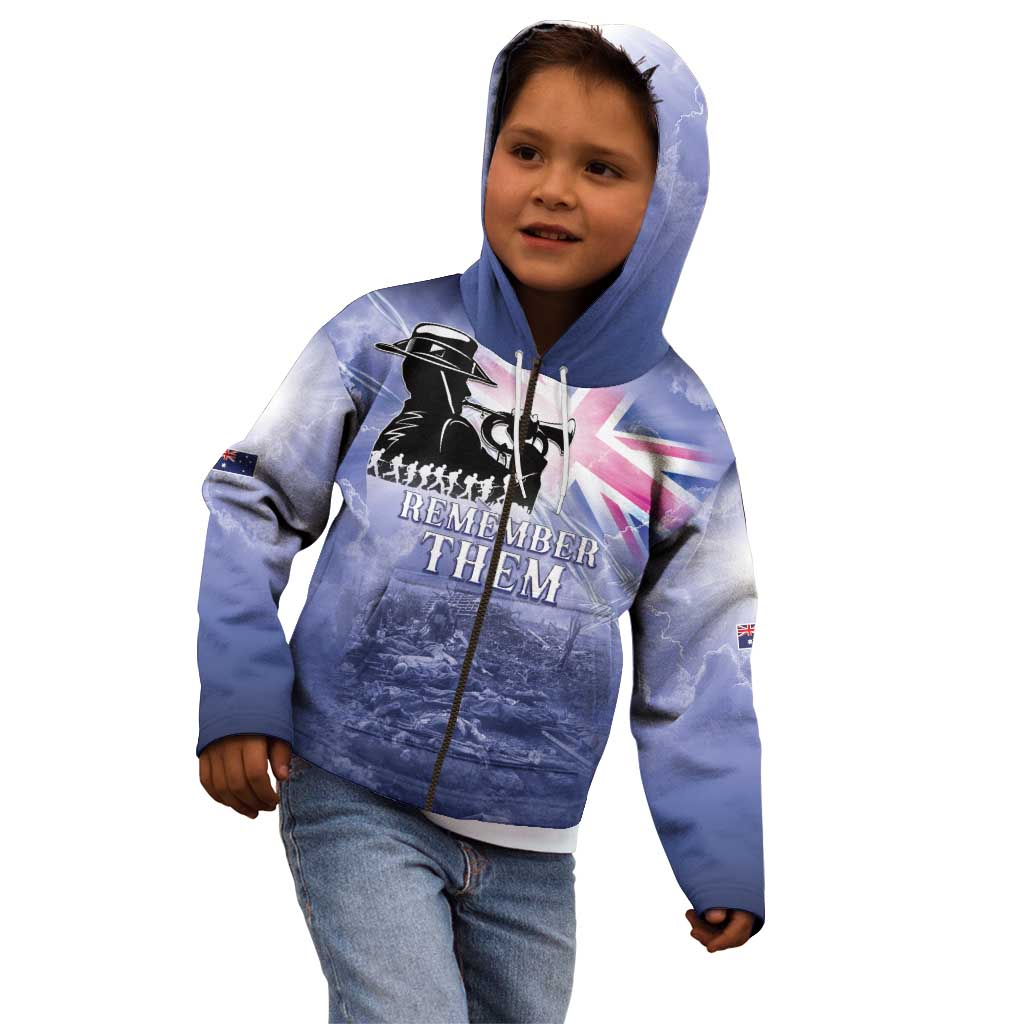 Australia ANZAC Day Kid Hoodie Battle Of Passchendaele Remember Them