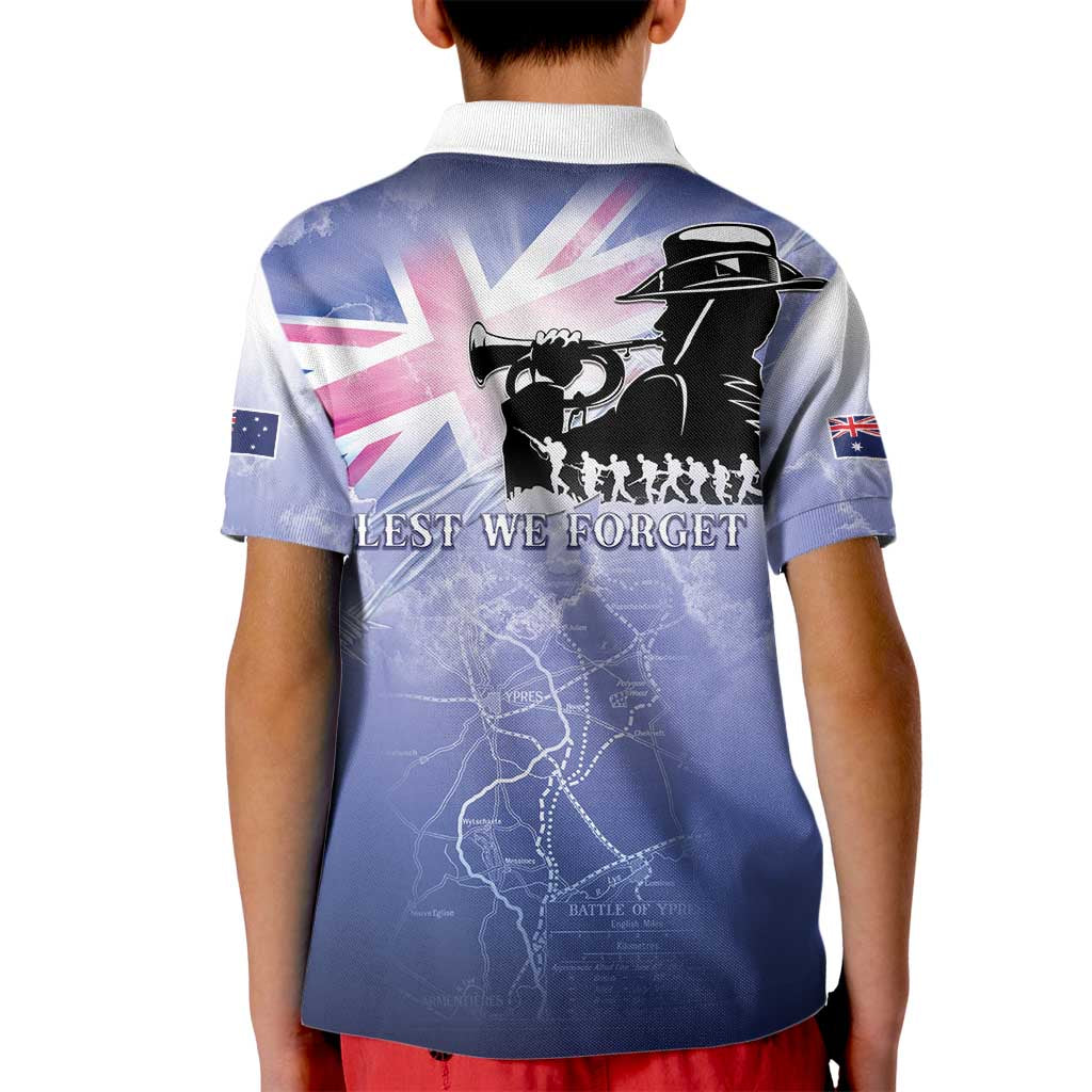 Australia ANZAC Day Kid Polo Shirt Battle Of Passchendaele Remember Them