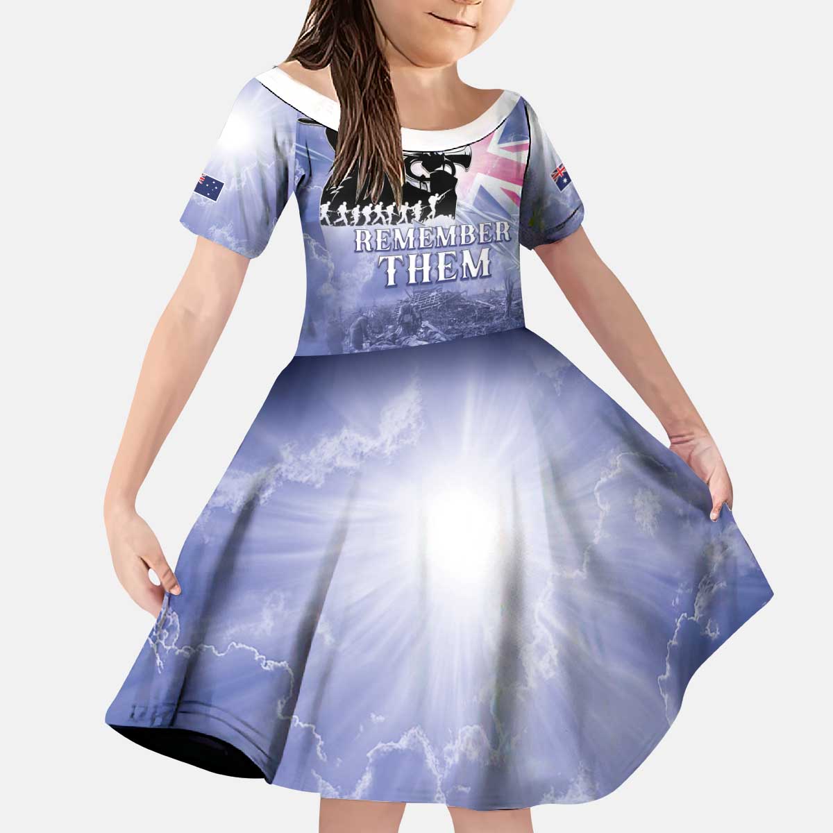 Australia ANZAC Day Kid Short Sleeve Dress Battle Of Passchendaele Remember Them