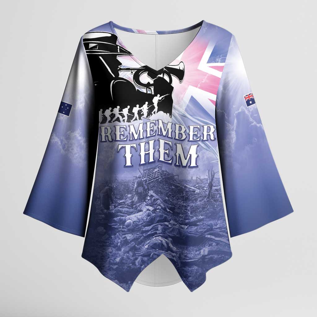 Australia ANZAC Day Kimono Sleeve Blouse Battle Of Passchendaele Remember Them