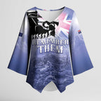 Australia ANZAC Day Kimono Sleeve Blouse Battle Of Passchendaele Remember Them