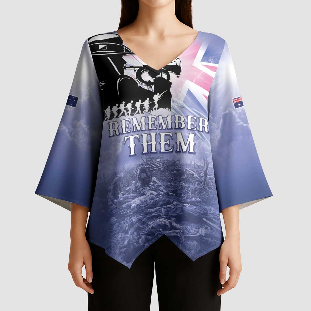 Australia ANZAC Day Kimono Sleeve Blouse Battle Of Passchendaele Remember Them