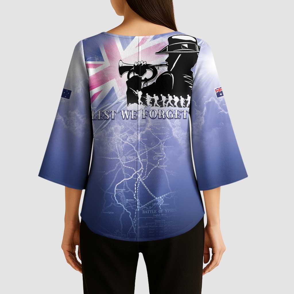 Australia ANZAC Day Kimono Sleeve Blouse Battle Of Passchendaele Remember Them