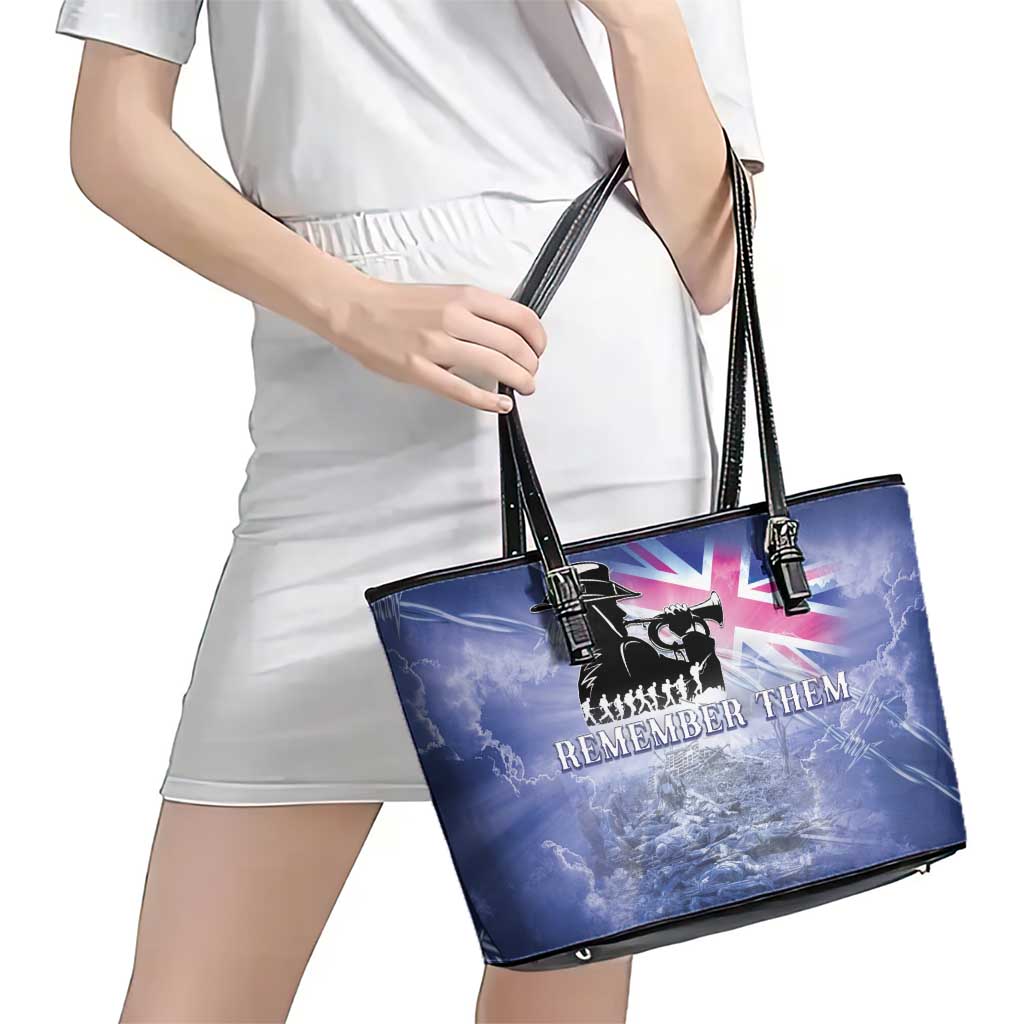 Australia ANZAC Day Leather Tote Bag Battle Of Passchendaele Remember Them