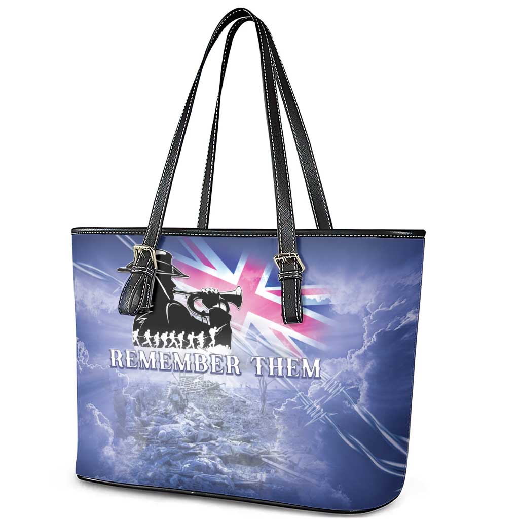 Australia ANZAC Day Leather Tote Bag Battle Of Passchendaele Remember Them