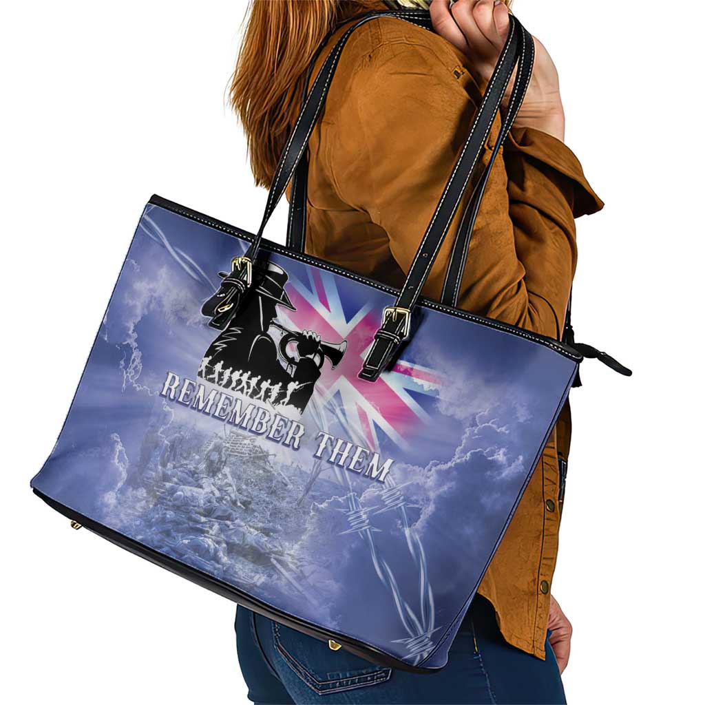 Australia ANZAC Day Leather Tote Bag Battle Of Passchendaele Remember Them