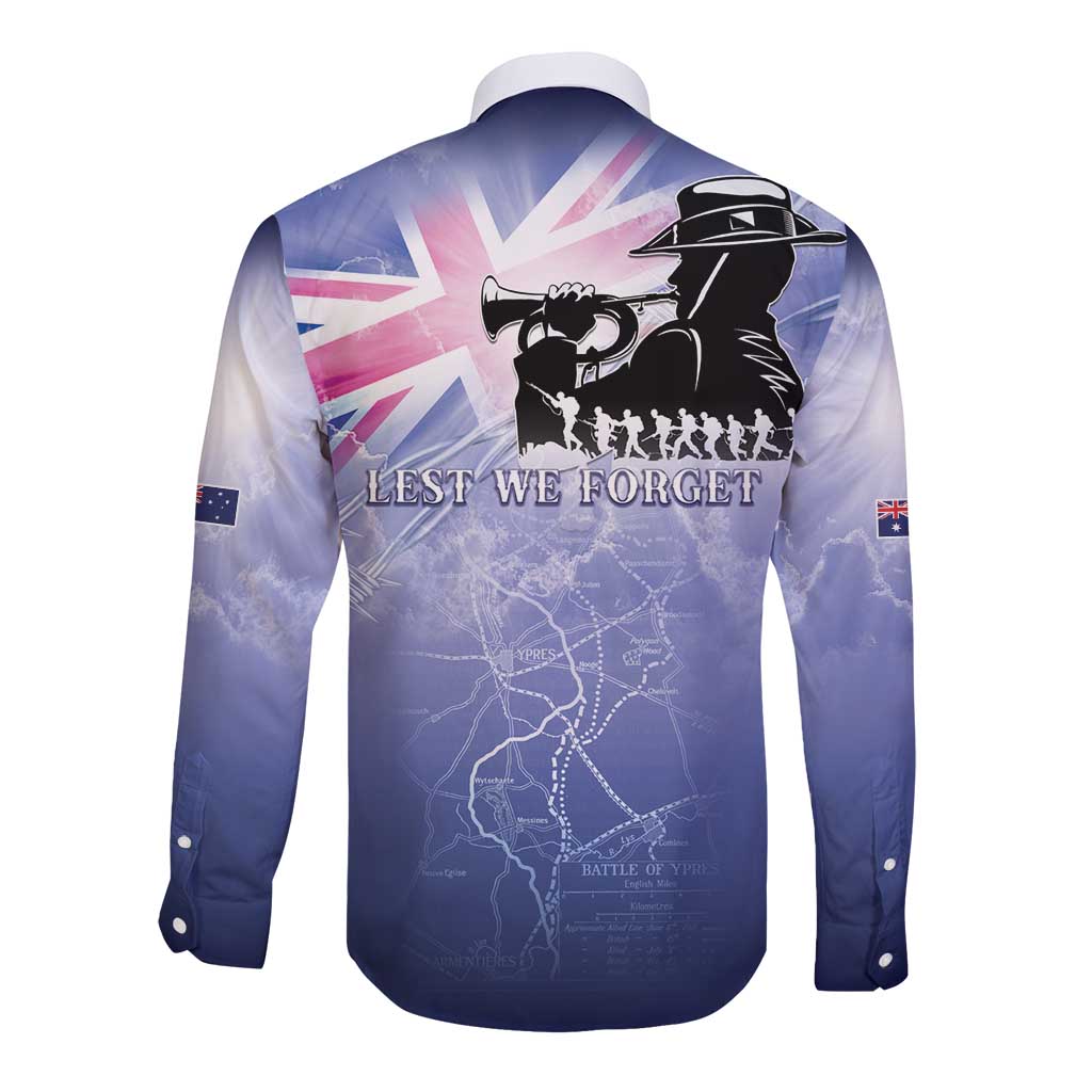 Australia ANZAC Day Long Sleeve Button Shirt Battle Of Passchendaele Remember Them
