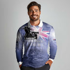 Australia ANZAC Day Long Sleeve Polo Shirt Battle Of Passchendaele Remember Them