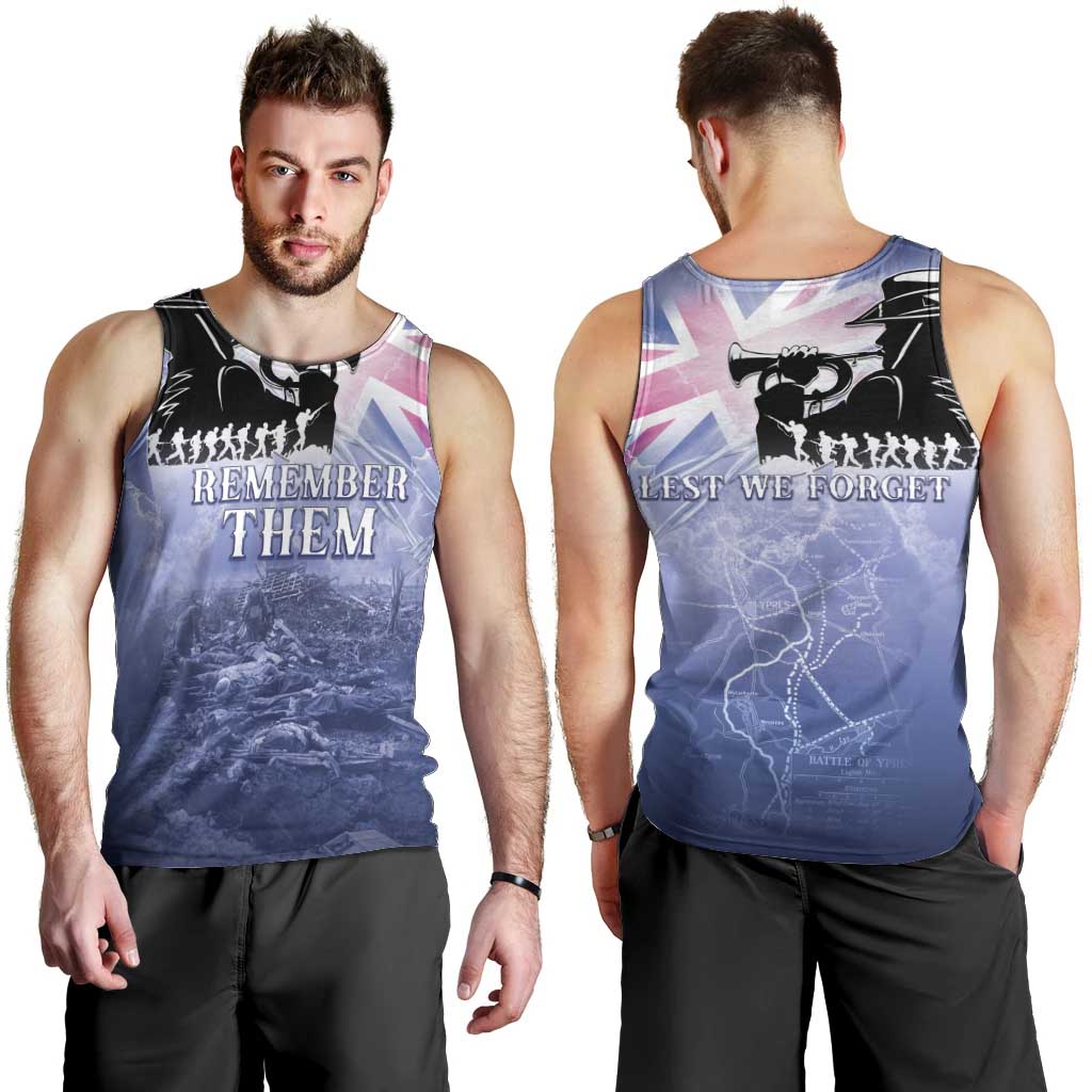 Australia ANZAC Day Men Tank Top Battle Of Passchendaele Remember Them
