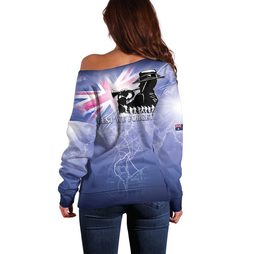 Australia ANZAC Day Off Shoulder Sweater Battle Of Passchendaele Remember Them