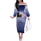 Australia ANZAC Day Off The Shoulder Long Sleeve Dress Battle Of Passchendaele Remember Them