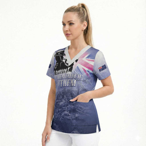 Australia ANZAC Day Scrub Top Battle Of Passchendaele Remember Them