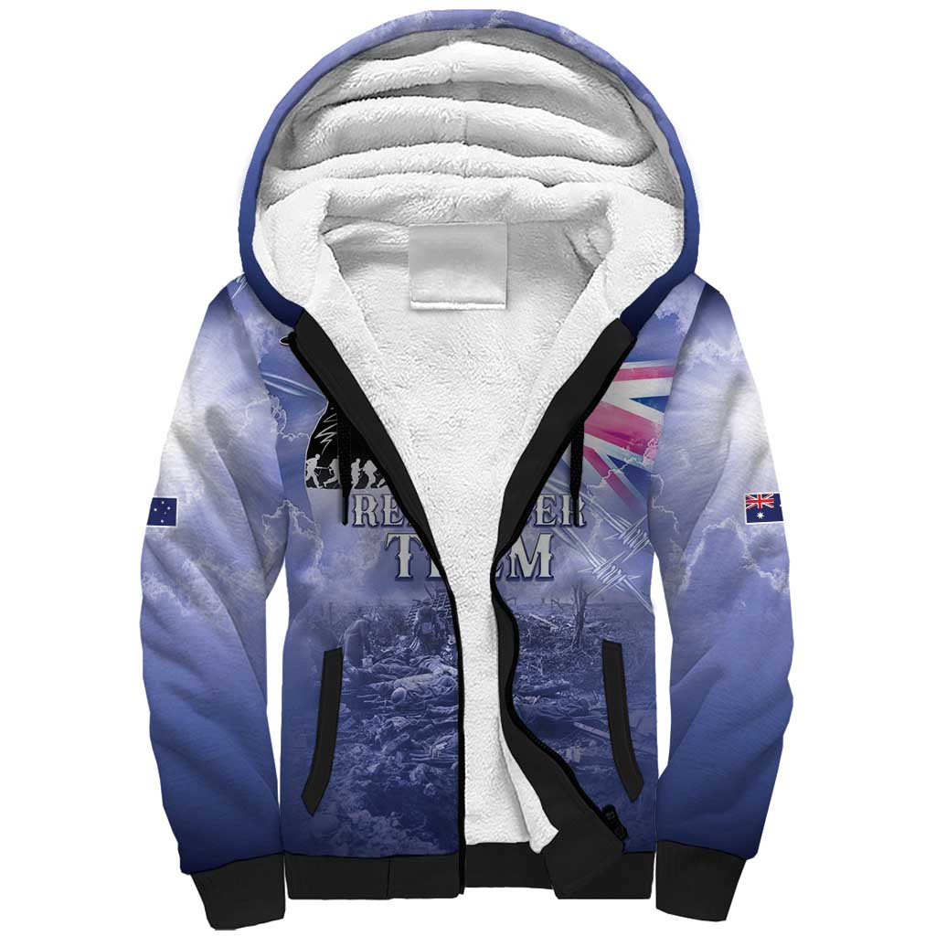 Australia ANZAC Day Sherpa Hoodie Battle Of Passchendaele Remember Them