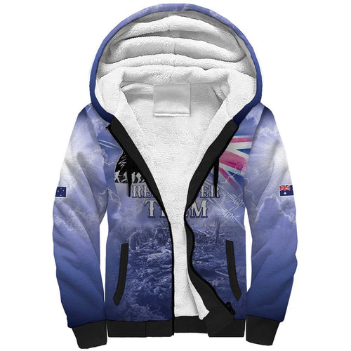 Australia ANZAC Day Sherpa Hoodie Battle Of Passchendaele Remember Them