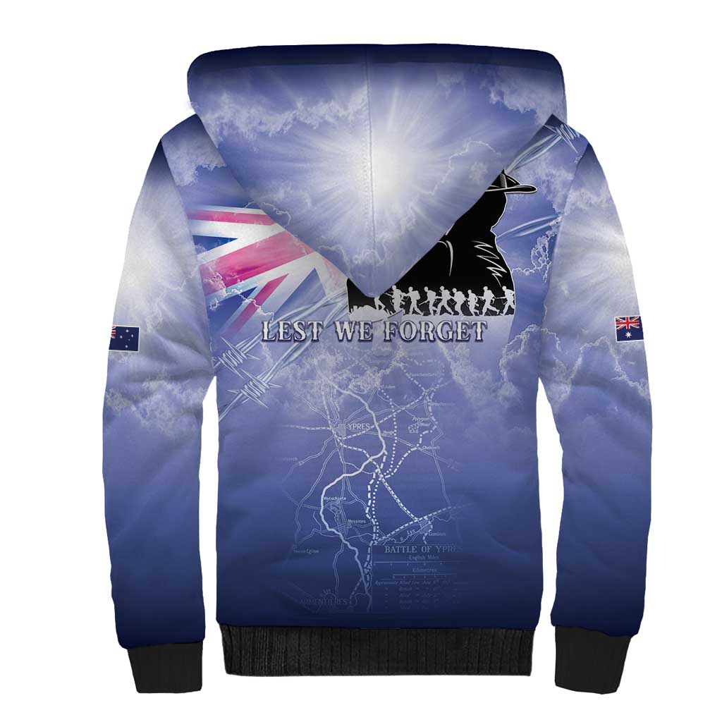 Australia ANZAC Day Sherpa Hoodie Battle Of Passchendaele Remember Them