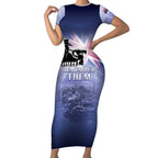 Australia ANZAC Day Short Sleeve Bodycon Dress Battle Of Passchendaele Remember Them
