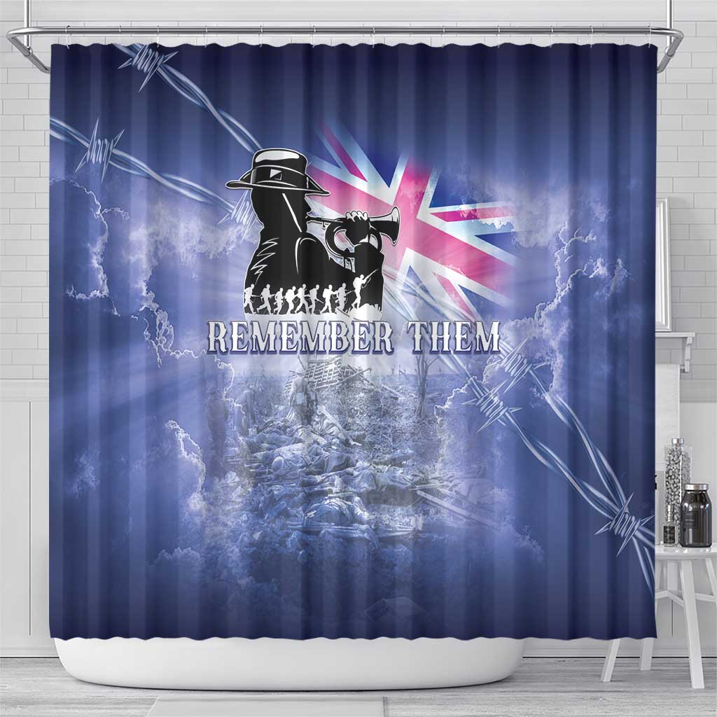 Australia ANZAC Day Shower Curtain Battle Of Passchendaele Remember Them