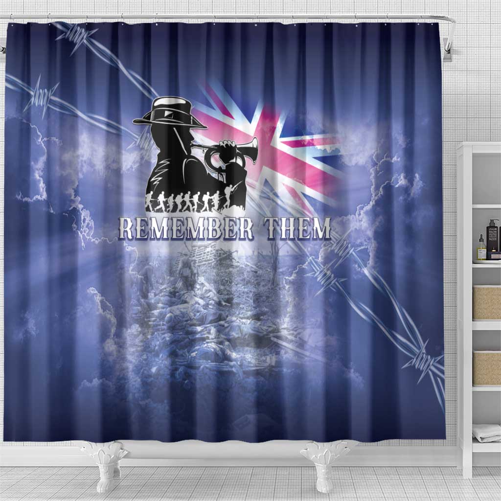 Australia ANZAC Day Shower Curtain Battle Of Passchendaele Remember Them