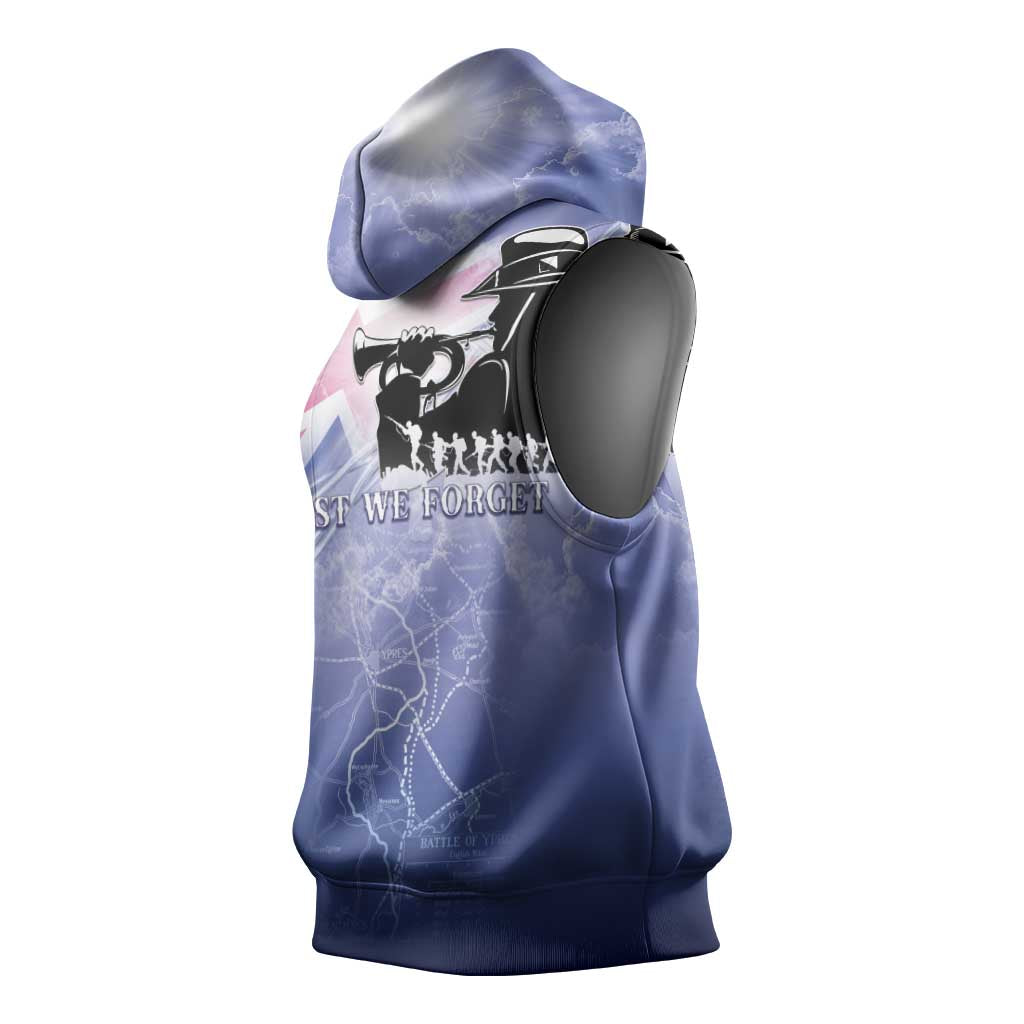 Australia ANZAC Day Sleeveless Hoodie Battle Of Passchendaele Remember Them