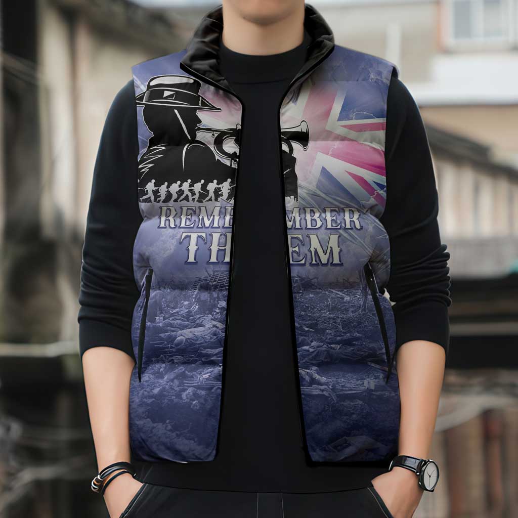 Australia ANZAC Day Sleeveless Puffer Jacket Battle Of Passchendaele Remember Them