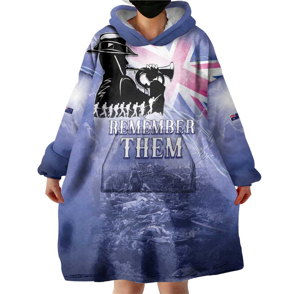 Australia ANZAC Day Wearable Blanket Hoodie Battle Of Passchendaele Remember Them