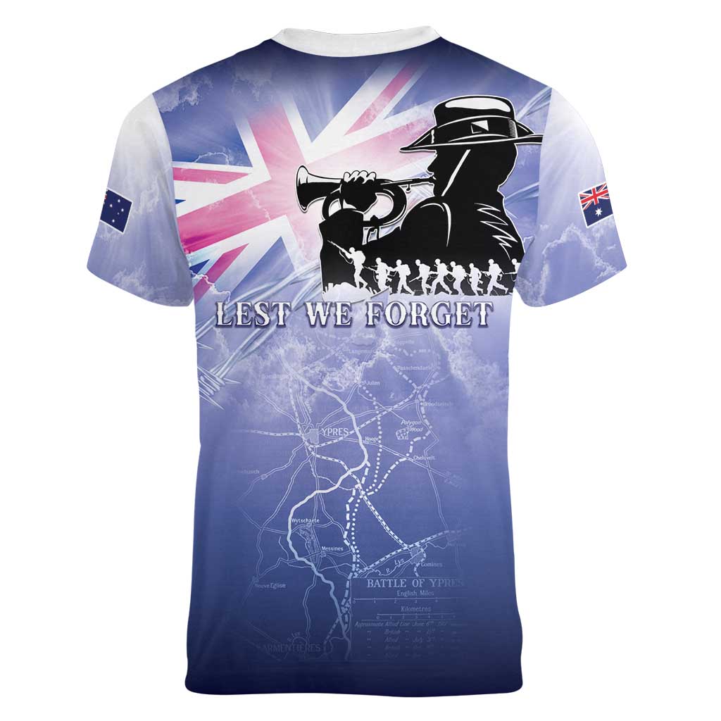 Australia ANZAC Day Women V-Neck T-Shirt Battle Of Passchendaele Remember Them