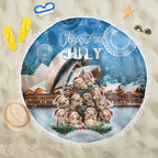 Australia Yulefest Beach Blanket Cute Wombat Sydney Opera House