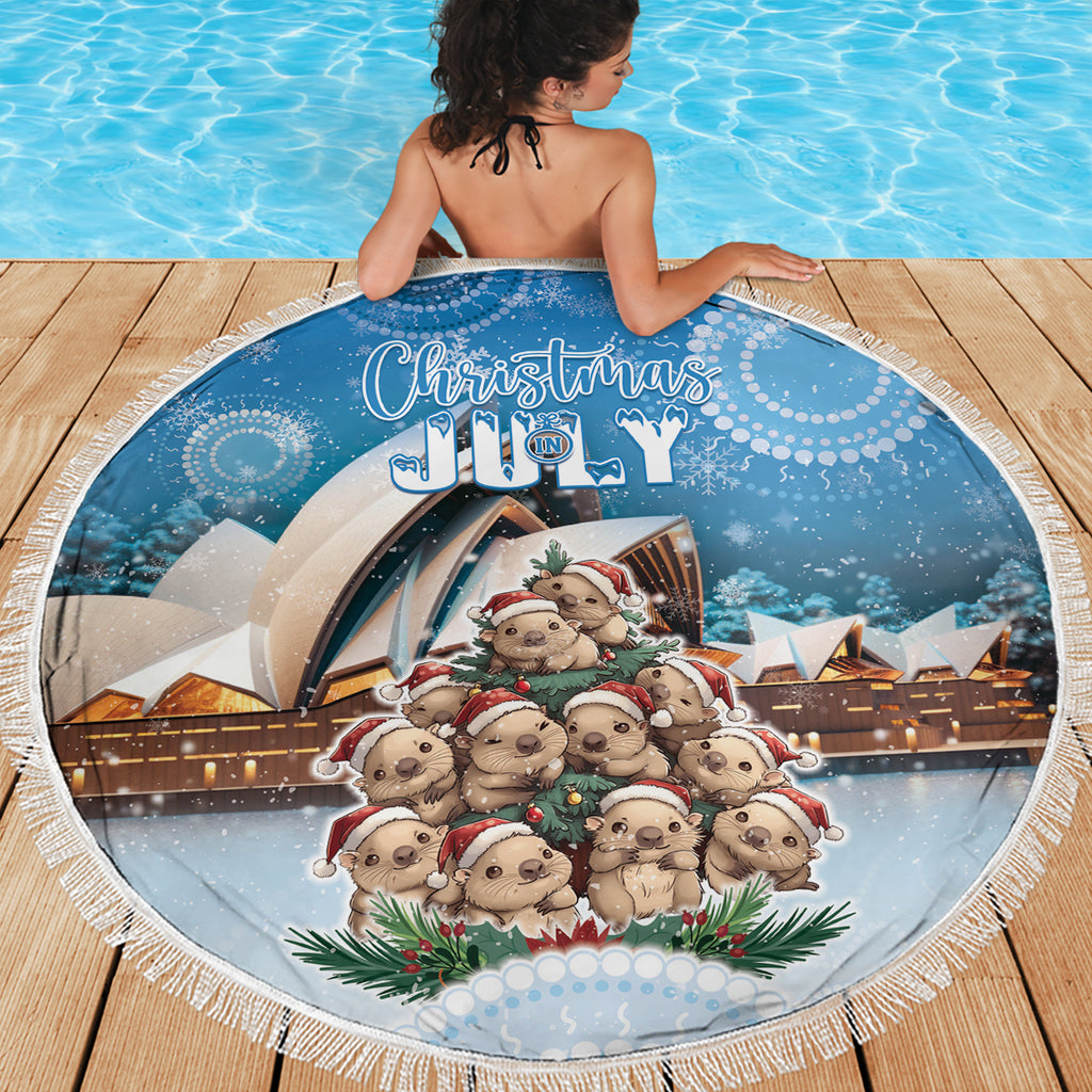 Australia Yulefest Beach Blanket Cute Wombat Sydney Opera House