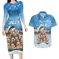 Personalised Australia Yulefest Couples Matching Long Sleeve Bodycon Dress and Hawaiian Shirt Cute Wombat Sydney Opera House