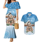 Personalised Australia Yulefest Couples Matching Mermaid Dress and Hawaiian Shirt Cute Wombat Sydney Opera House